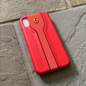 iPhone X Leather logo Ferrari phone case